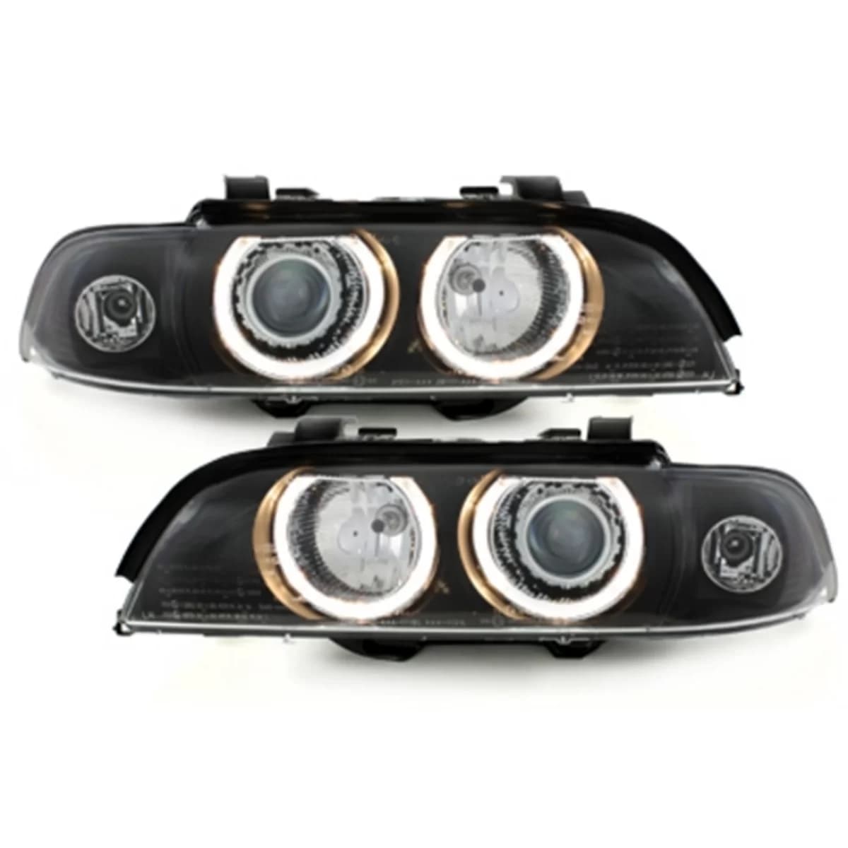 Headlights suitable for BMW 5 Series E39 (09.1995-06.2003) Angel Eyes Black Design