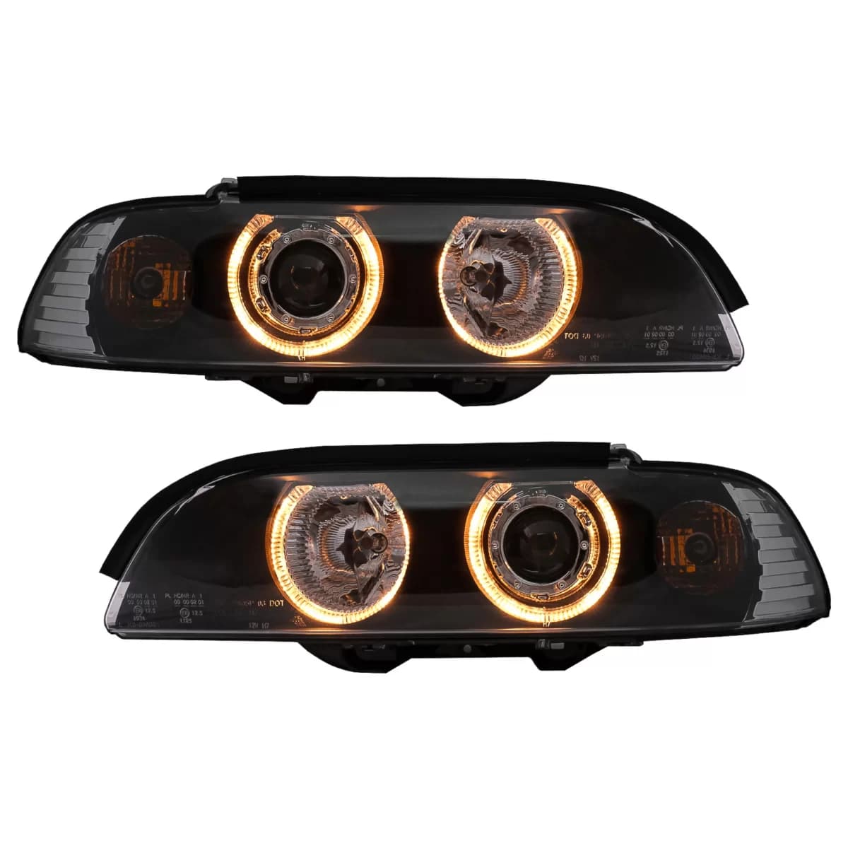 Angel Eyes Headlights suitable for BMW 5 Series E39 (1995-2000) Black