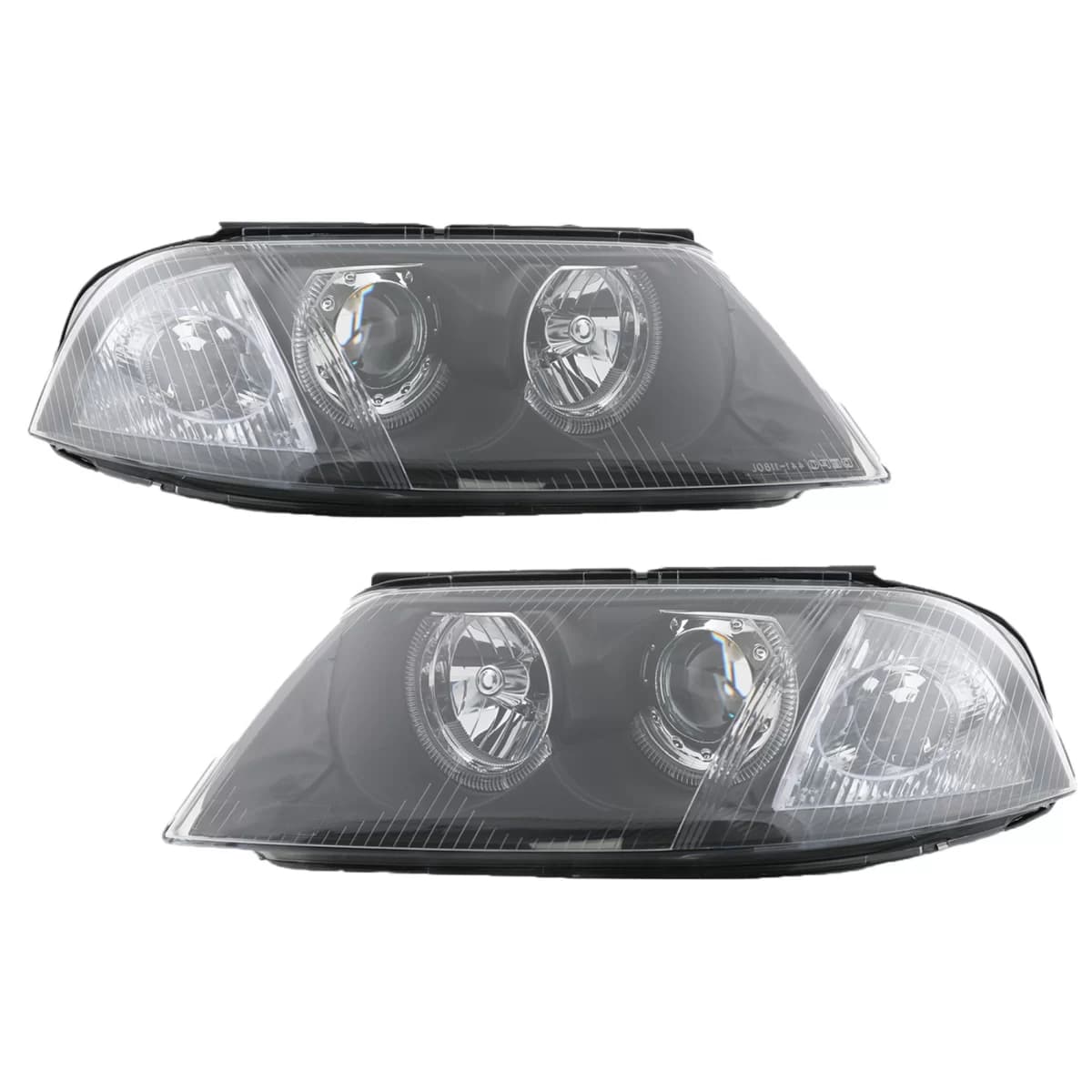 Headlights suitable for VW Passat 3BG B5 (09.2000-03.2005) 2 Halo Rims Black