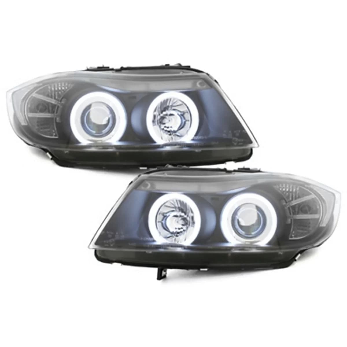 Headlights suitable for BMW 3 Series E90 E91 Touring (2005 - 09.2008) 2 CCFL Halo Rims Black