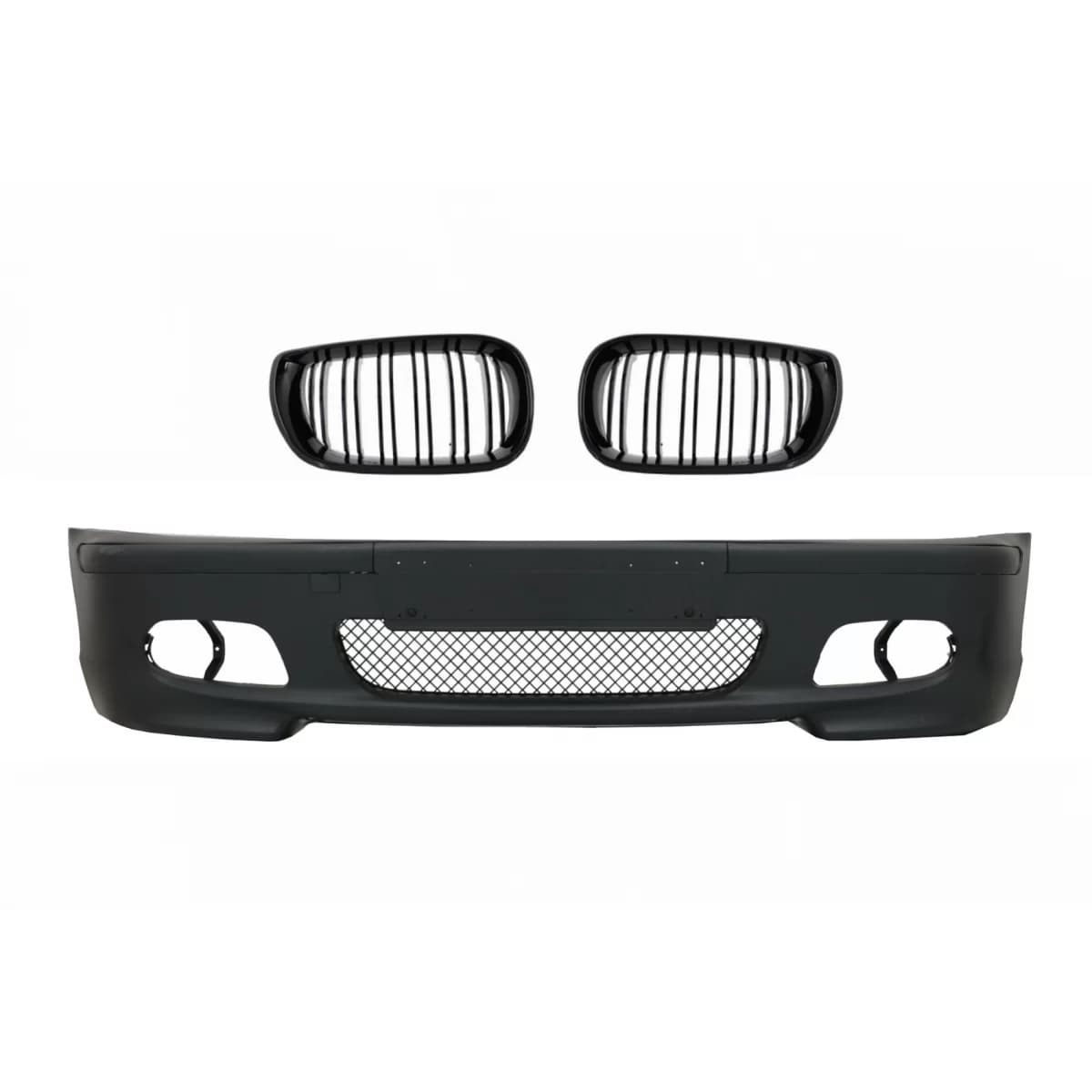 Front Bumper suitable for BMW 3 Series E46 Facelift Sedan Touring (2001-2004) M-Tech Look with Central Grille M Design Piano Black