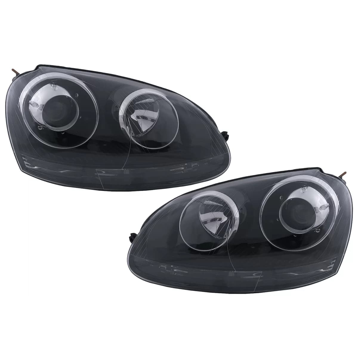 Xenon Look Headlights RHD suitable for VW Golf 5 V Mk5 (2003-2007) Jetta (2005-2010) GTI R32 Black Edition