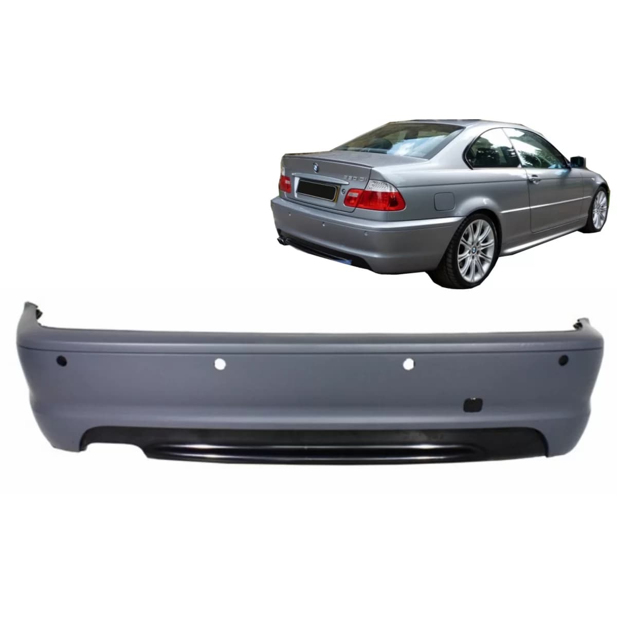Rear Bumper suitable for BMW 3 Series E46 Coupe Cabrio (1998-2004) 2 Doors M-Technik II Design