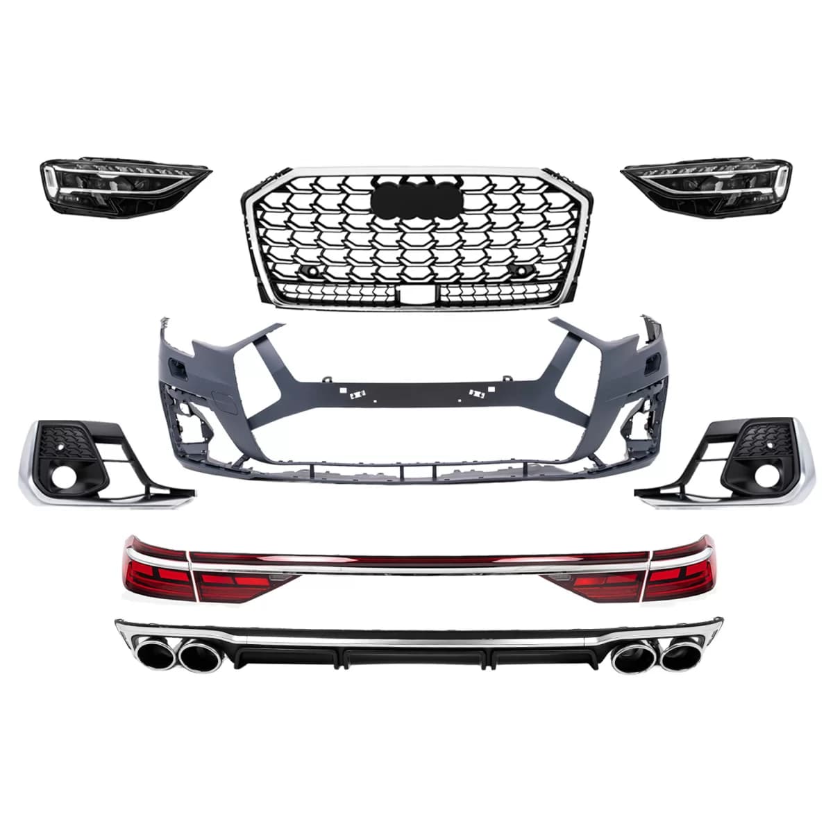 Complete Body Kit suitable for Audi A8 D5 (2018-2021) Upgrade to S8 2022 Design