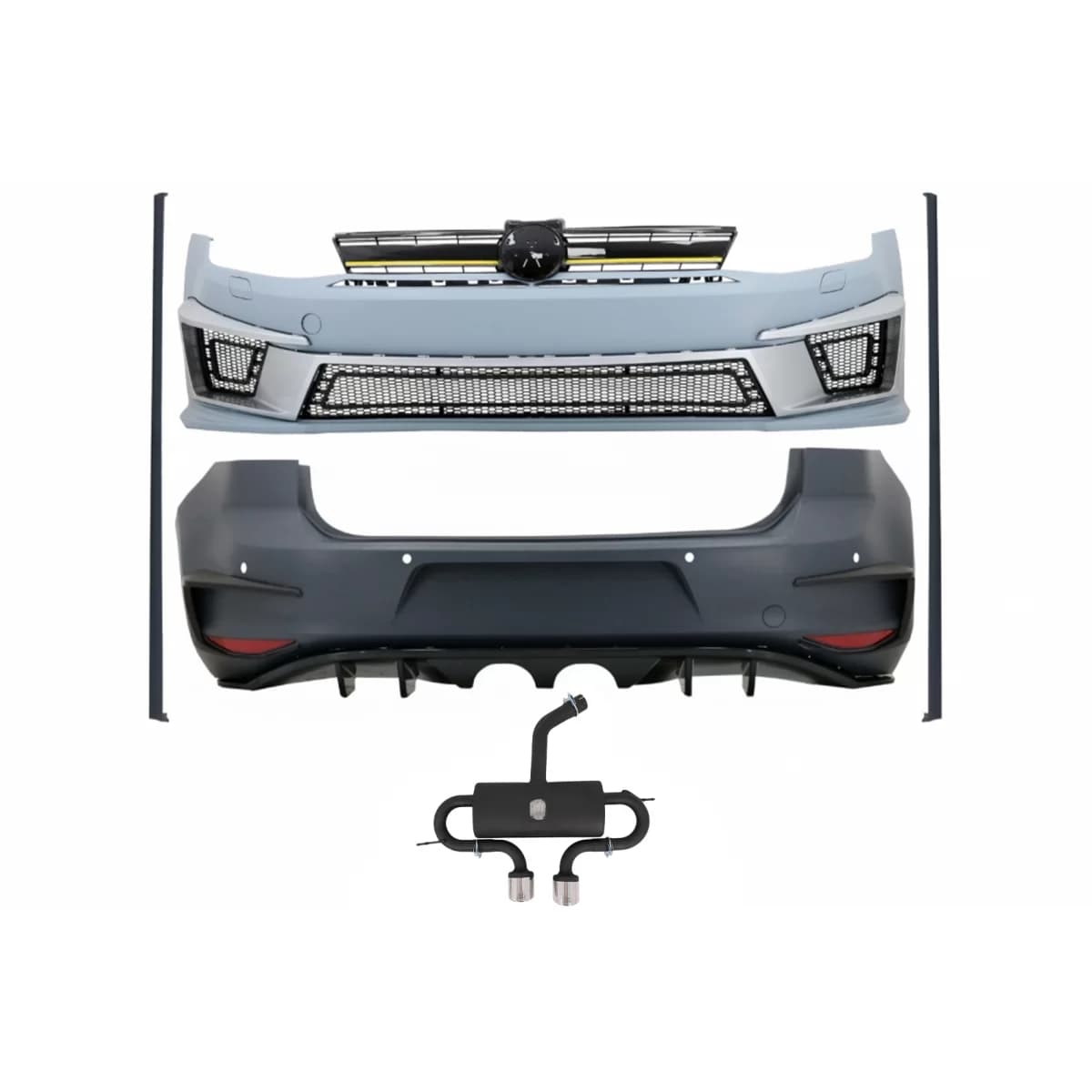 Body Kit suitable for VW Golf 7 VII 5G1 (2012-2017) R400 Design with Complete Exhaust System Catback Muffler