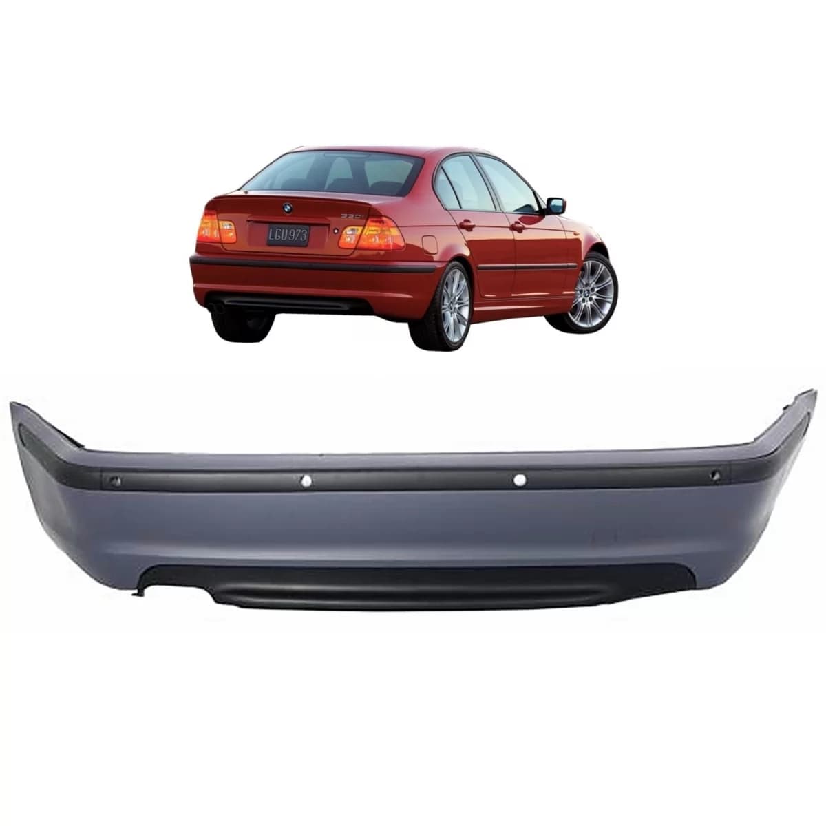 Rear Bumper suitable for BMW 3 Series E46 4D Sedan (1998-2004) M-Technik Design With PDC Holes