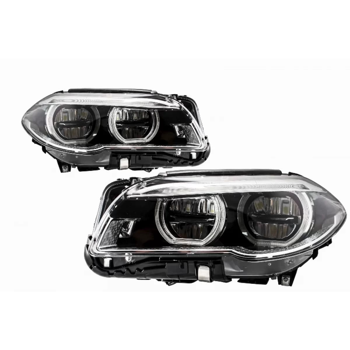 Full LED Angel Eyes Headlights suitable for BMW 5 Series F10 F11 LCI (2014-2017)
