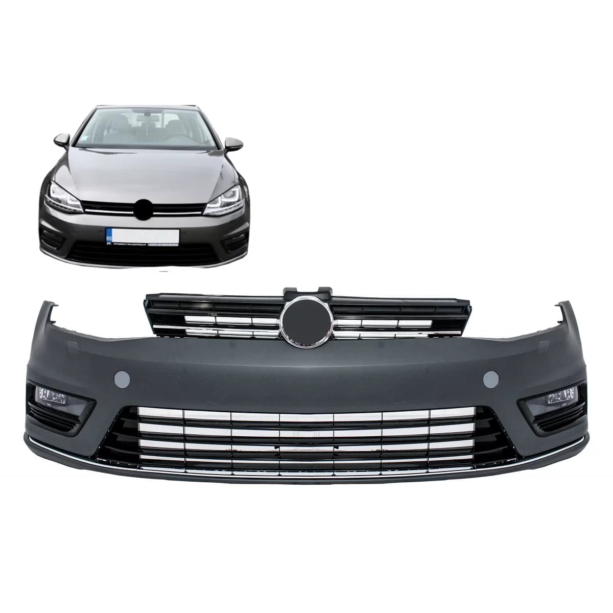 Front Bumper suitable for VW Golf VII 7 (2013-2017) R-Line Look