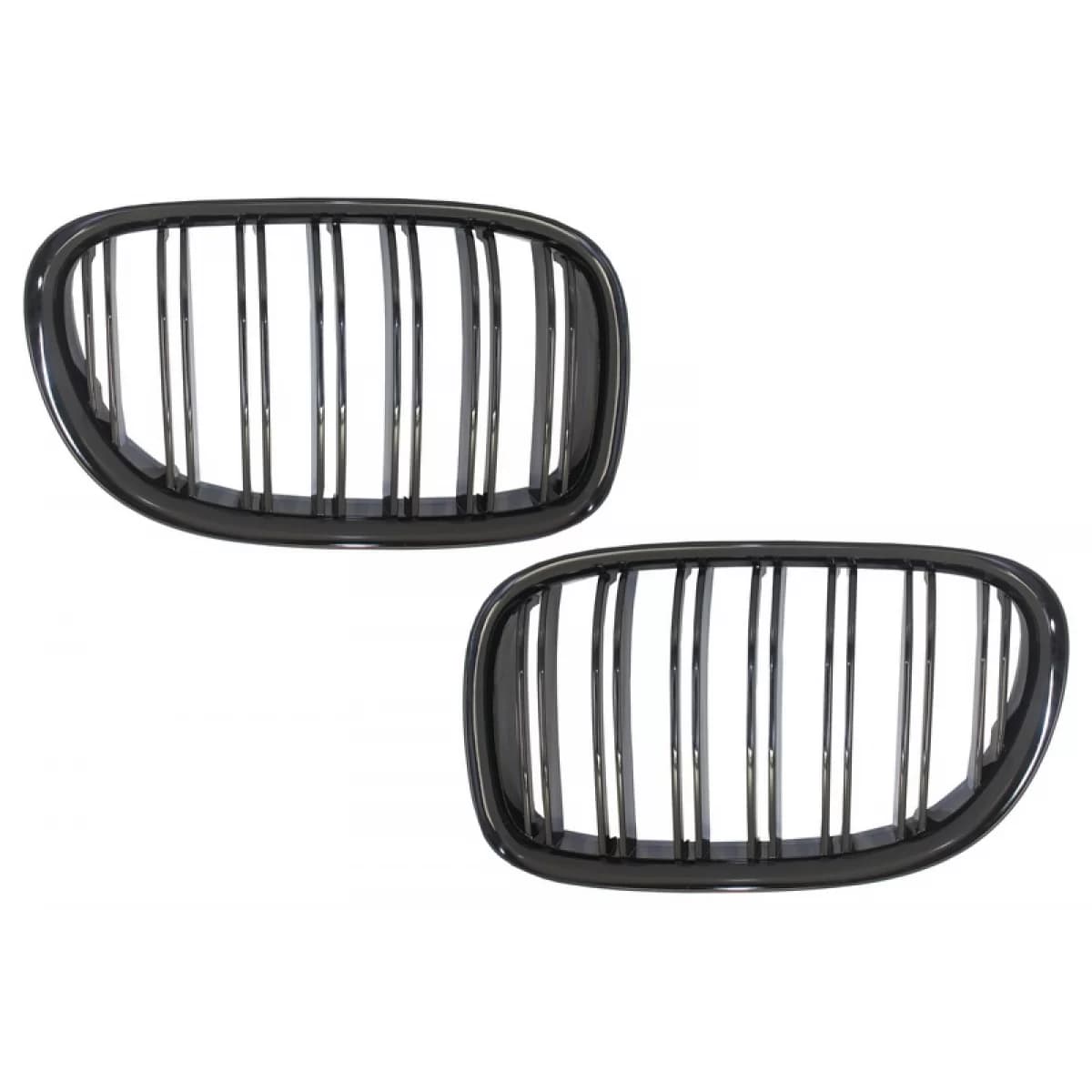 Central Kidney Grilles suitable for BMW 7 Series F01 F02 F03 (2008-2015) Double Stripe M Design Piano Black
