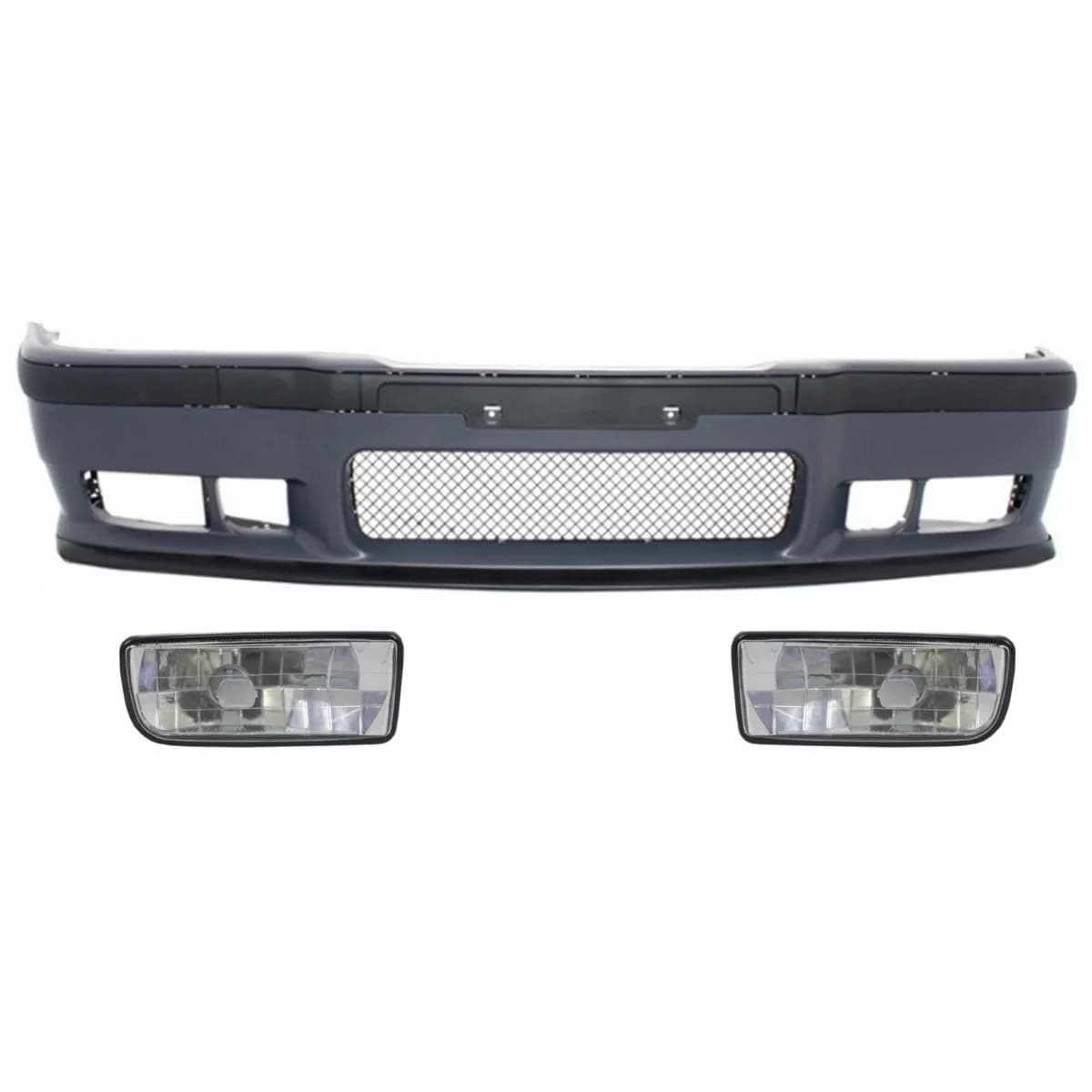 Front Bumper suitable for BMW 3 series E36 (1992-1998) M3 Design With Chrome Fog Lights
