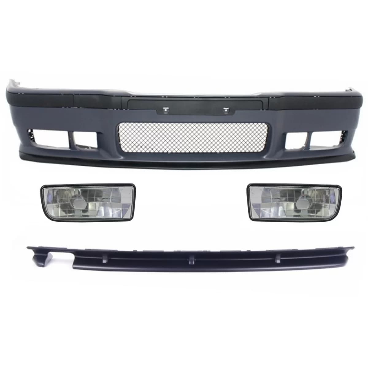 Body Kit suitable for BMW 3 Series E36 (1992-1997) With Chrome Fog Lights and Rear Bumper Spoiler M3 Design