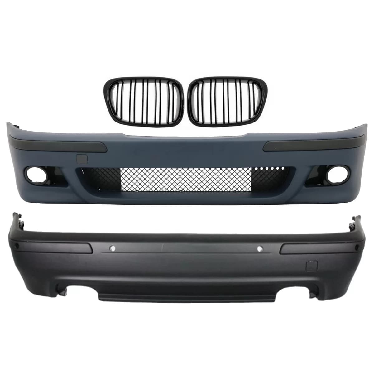 Body Kit suitable for BMW 5 Series E39 (1997-2003) M5 Look with Central Grille Double Stripe Piano Black