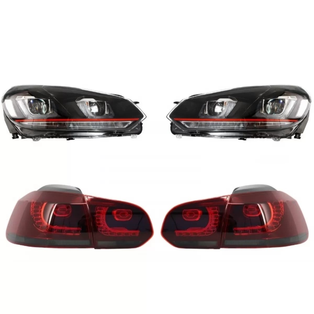 Headlights suitable for VW Golf 6 VI (2008-2013) Golf 7 3D LED DRL U-Design GTI with Taillights Full LED R20