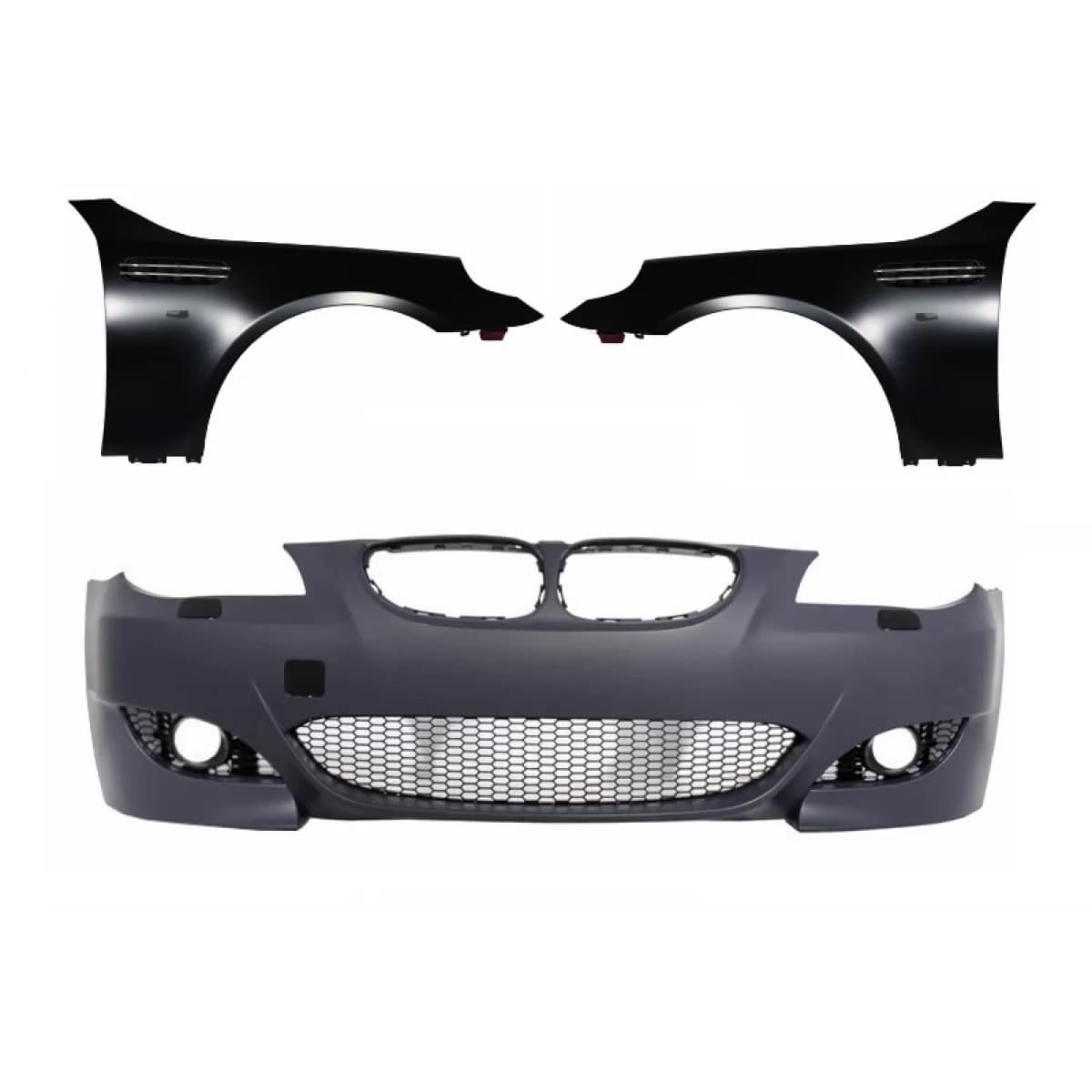 Front Bumper with Front Fenders suitable for BMW 5 Series E60 E61 Sedan Touring (2003-2010) M5 Design