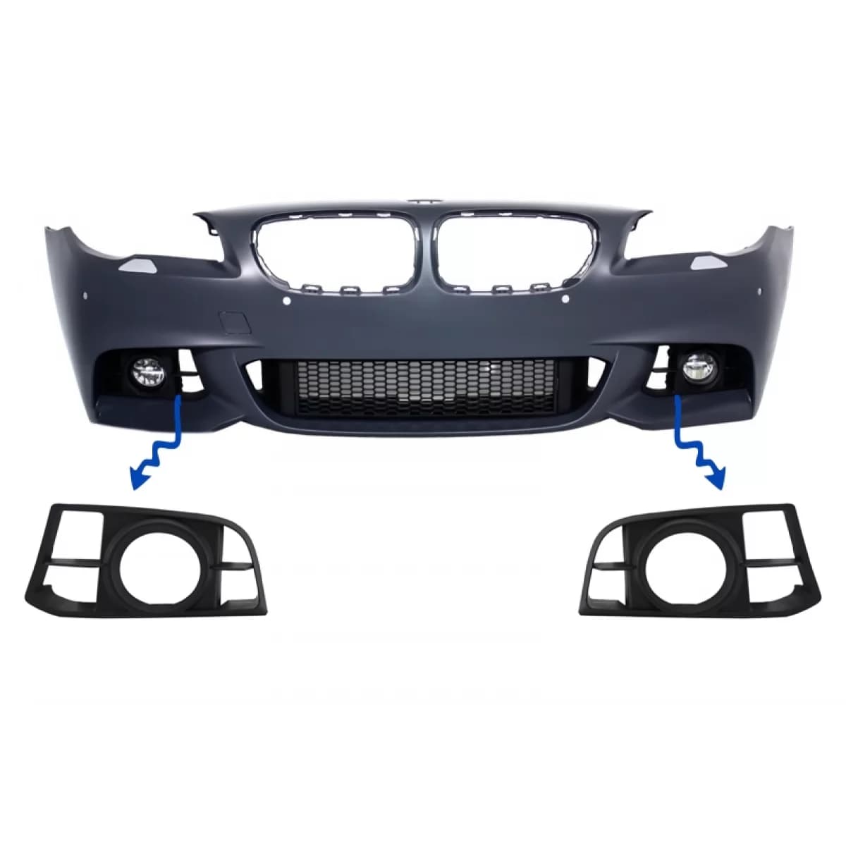 Fog Light Covers suitable for BMW 5 Series F10 F11 NON-LCI LCI (2010-2017) Bumper M-Technik LCI Design