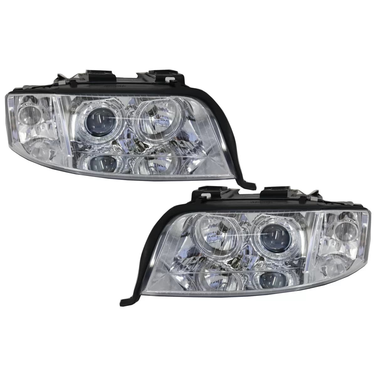 Xenon Headlights Angel Eyes suitable for Audi A6 4B C5 (2001-2004) Limo Avant Chrome