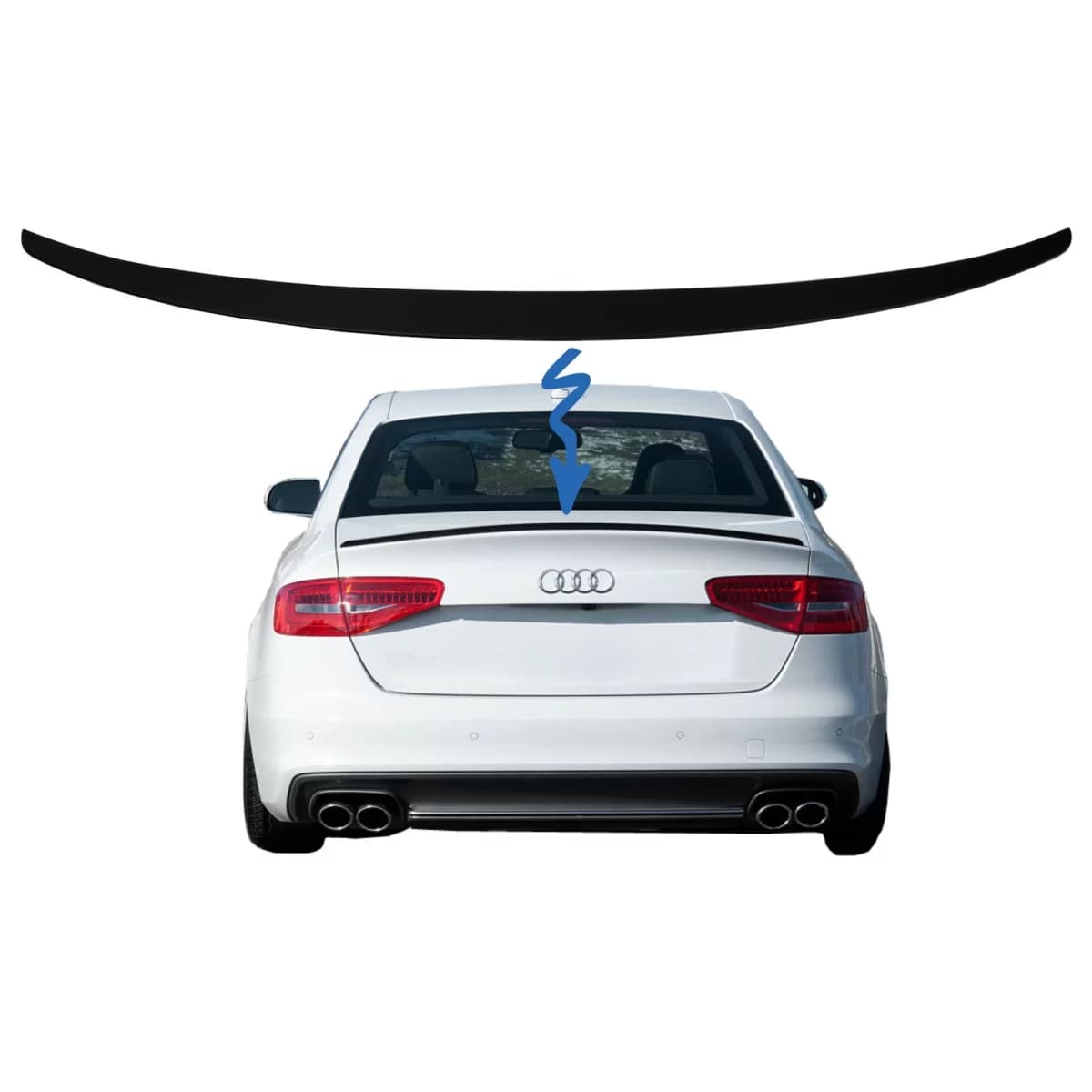Trunk Spoiler suitable for AUDI A4 B8 Sedan (2008-2015) Matte Black