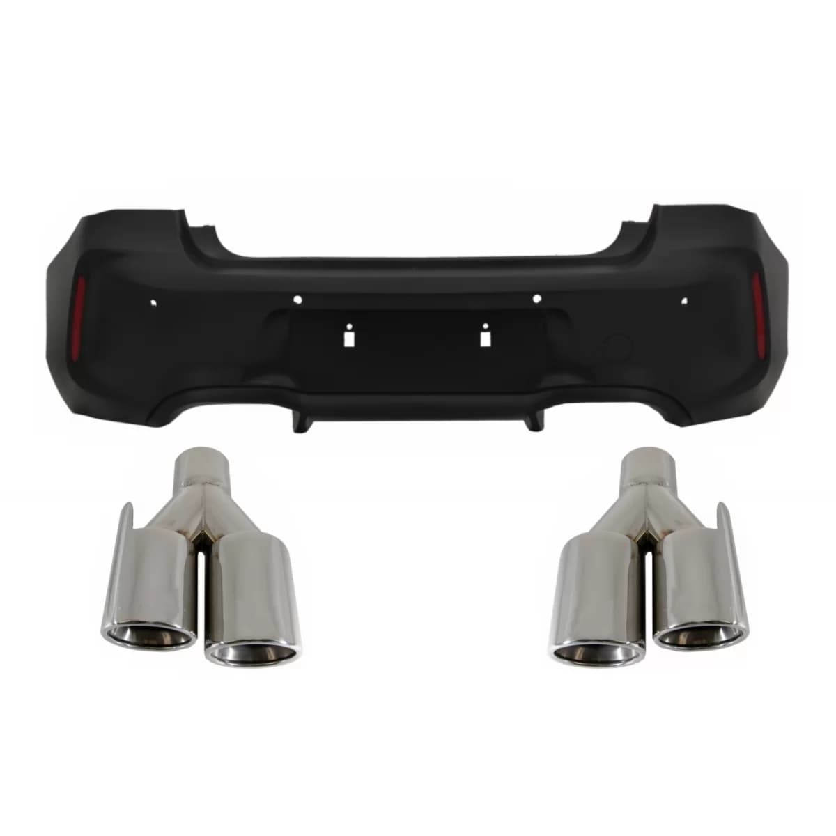 Rear Bumper suitable for BMW 1 Series F20 F21 LCI (2015-06.2019) with Exhaust Muffler Tips Quad M2 Design