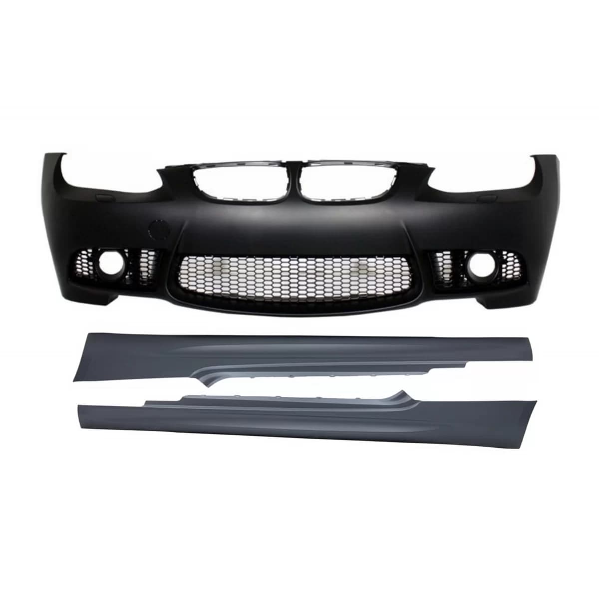 Front Bumper with Side Skirts suitable for BMW 3 Series E92 Coupe E93 Cabrio (2006-2009) M3 Look Without PDC and Projectors