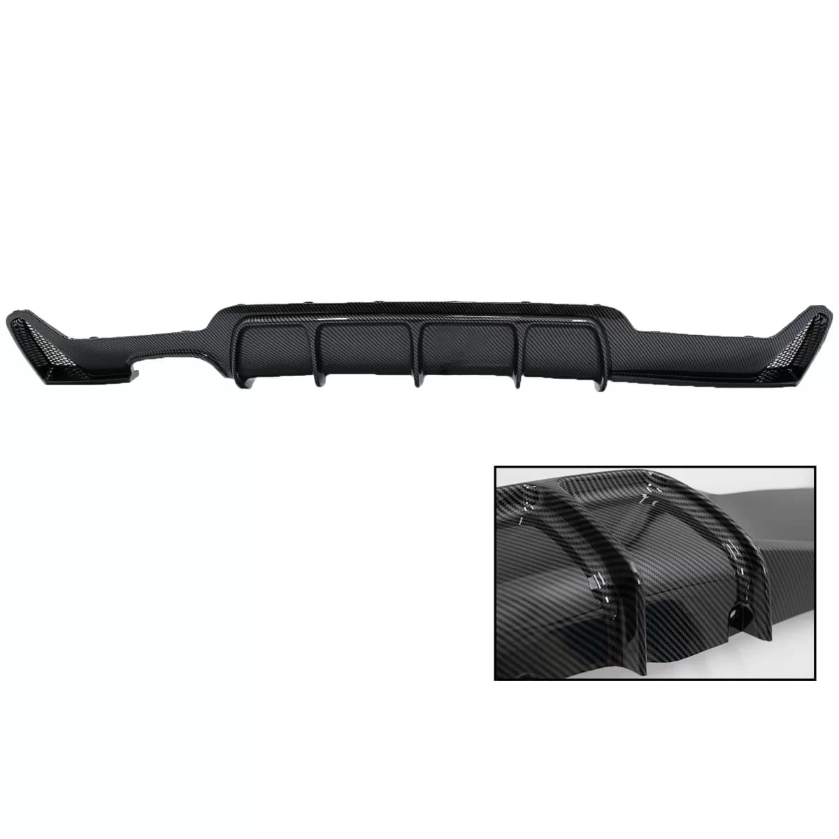 Rear Bumper Diffuser suitable for BMW 4 Series F32 F33 F36 (2013-2019) Coupe Cabrio M Performance Design Carbon Film Coating Left Double Outlet