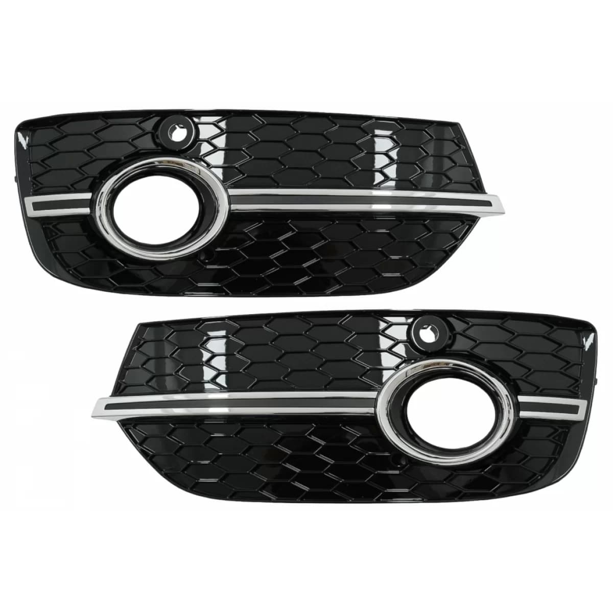 Fog Lamp Covers Side Grilles suitable for Audi Q3 8U (2011-2014) RS Design Piano Black Chrome