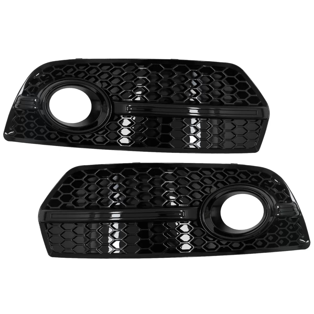 Fog Lamp Covers Side Grilles suitable for Audi Q5 SUV 8R (2008-2011) RS Design Piano Black