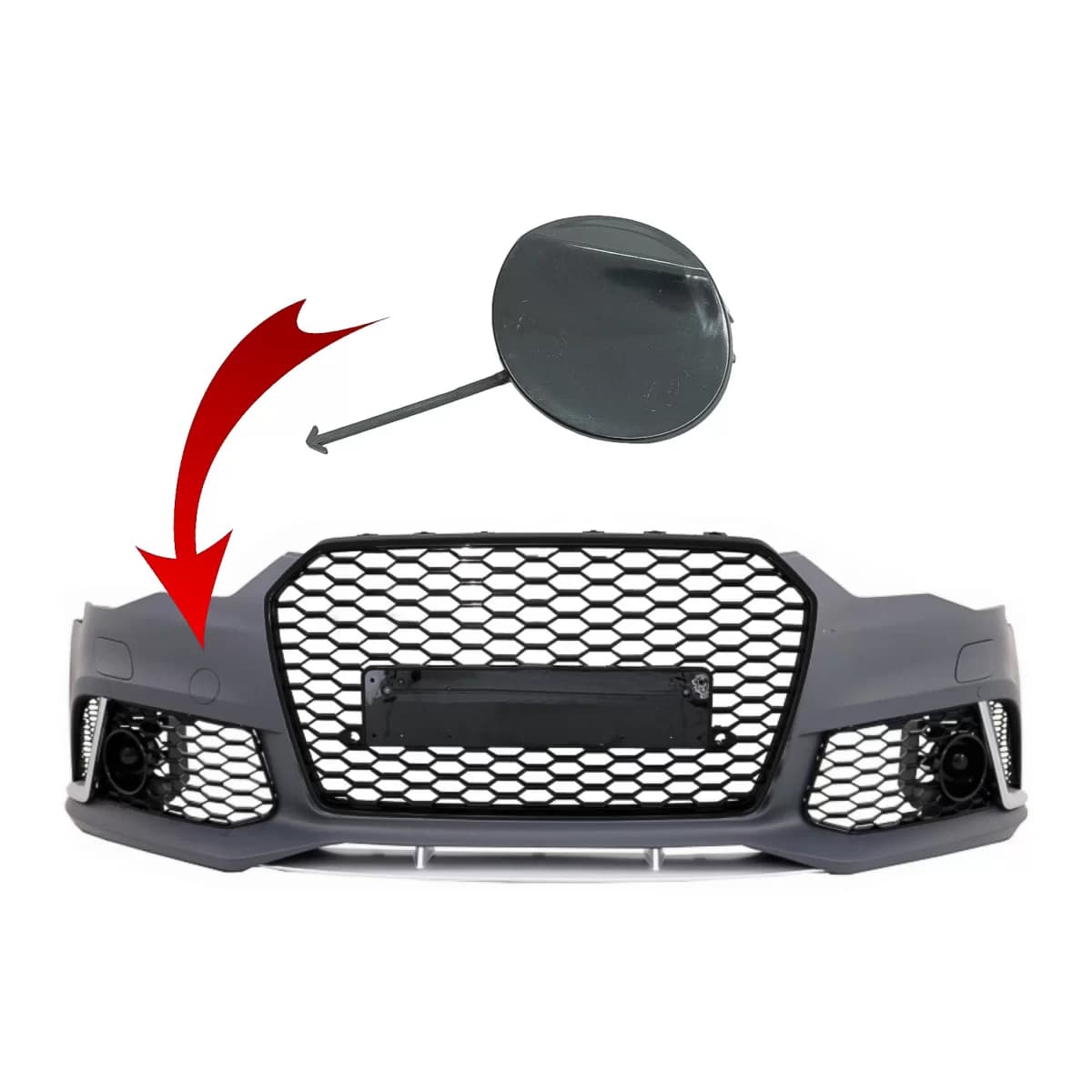 Tow Hook Cover Front Bumper suitable for Audi A6 C7 4G Facelift (2011-2018) RS6 Design