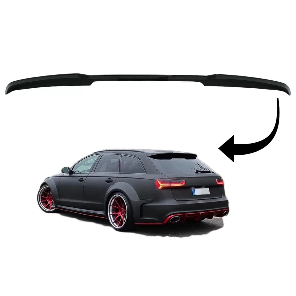 Roof Spoiler suitable for Audi A6 Avant Facelift 4G C7 (2015-2018) Piano Black