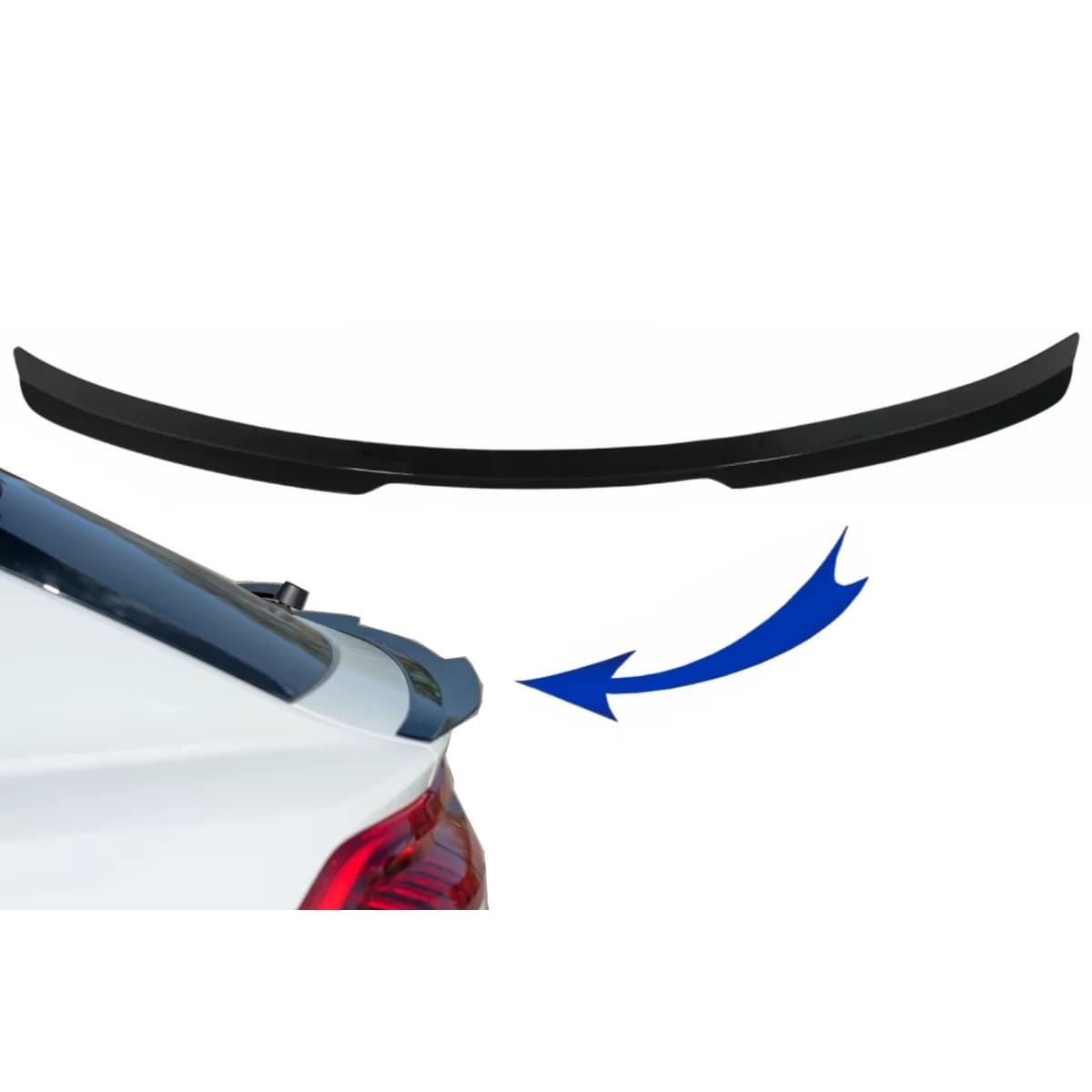 Trunk Spoiler suitable for Audi Q8 SUV (2018-up) Sport Design Piano Black
