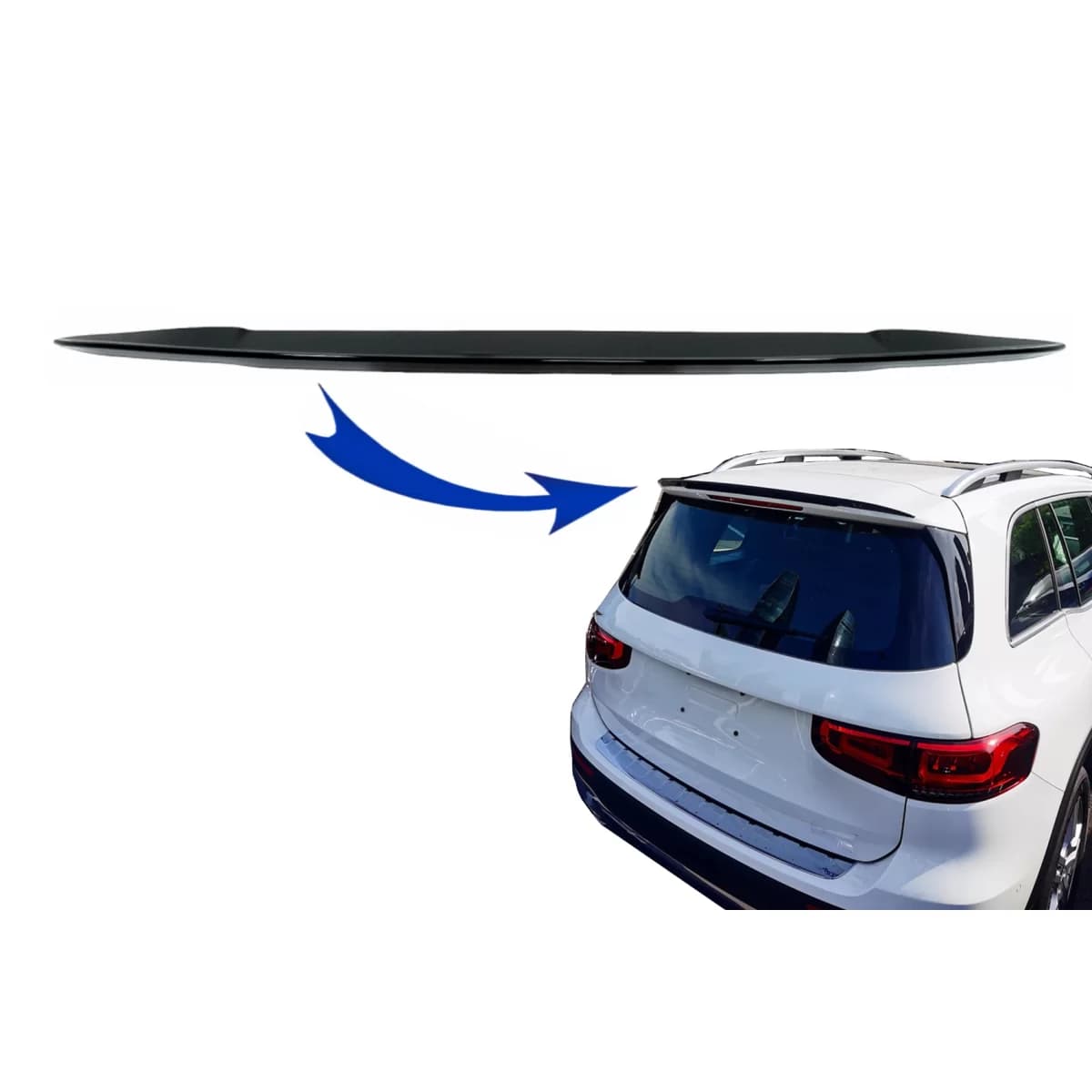Roof Boot Lid Spoiler suitable for Mercedes GLB X247 (2019-up) Piano Black