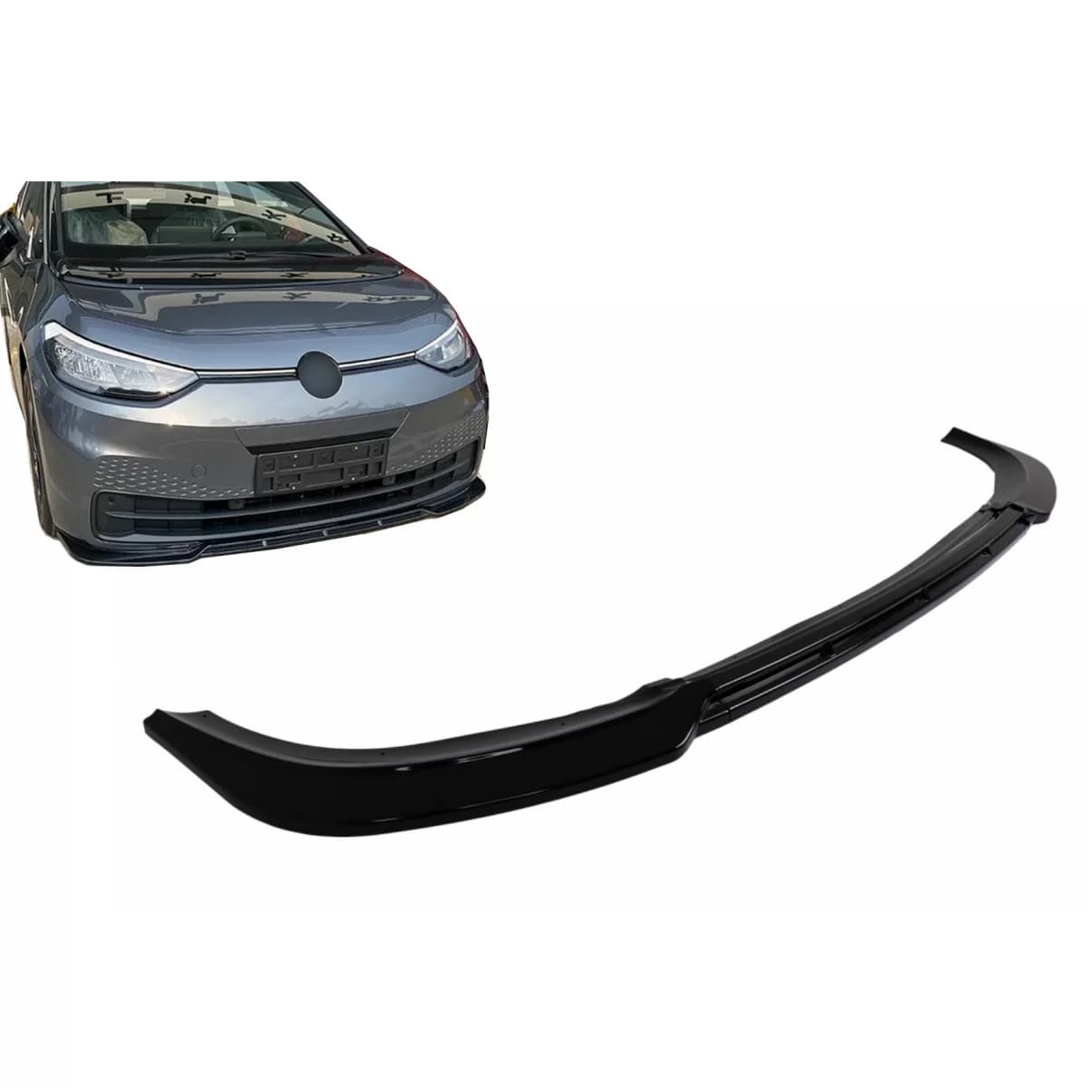 Front Bumper Spoiler Lip suitable for VW ID3 (2019-2022) Piano Black Add-On