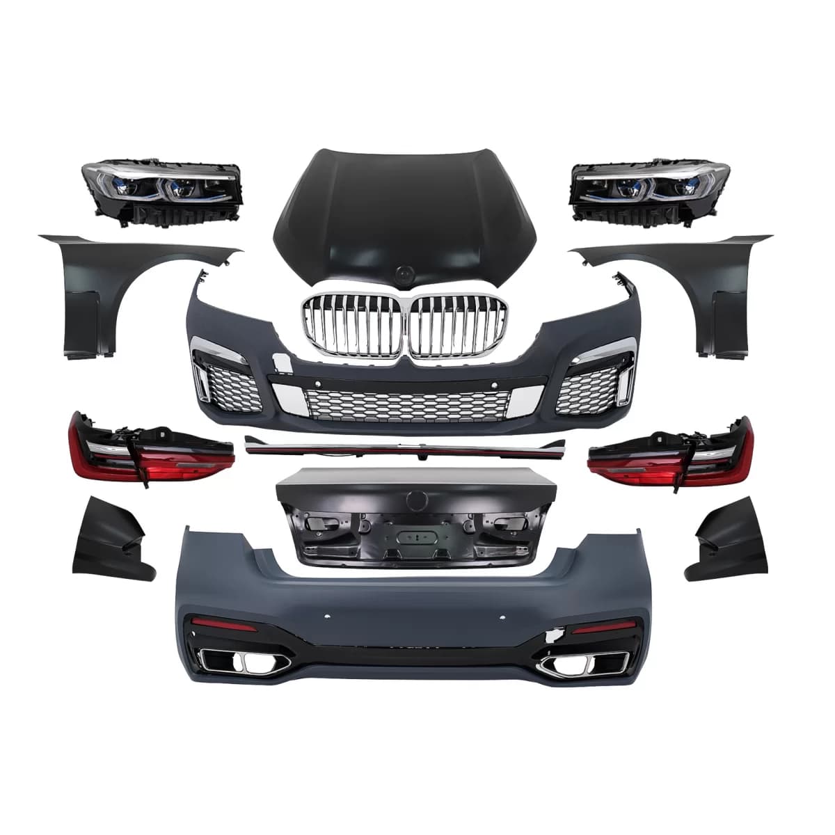 Body Kit suitable for BMW 7 Series F01 (2008-2015) Conversion to G12 Facelift Design