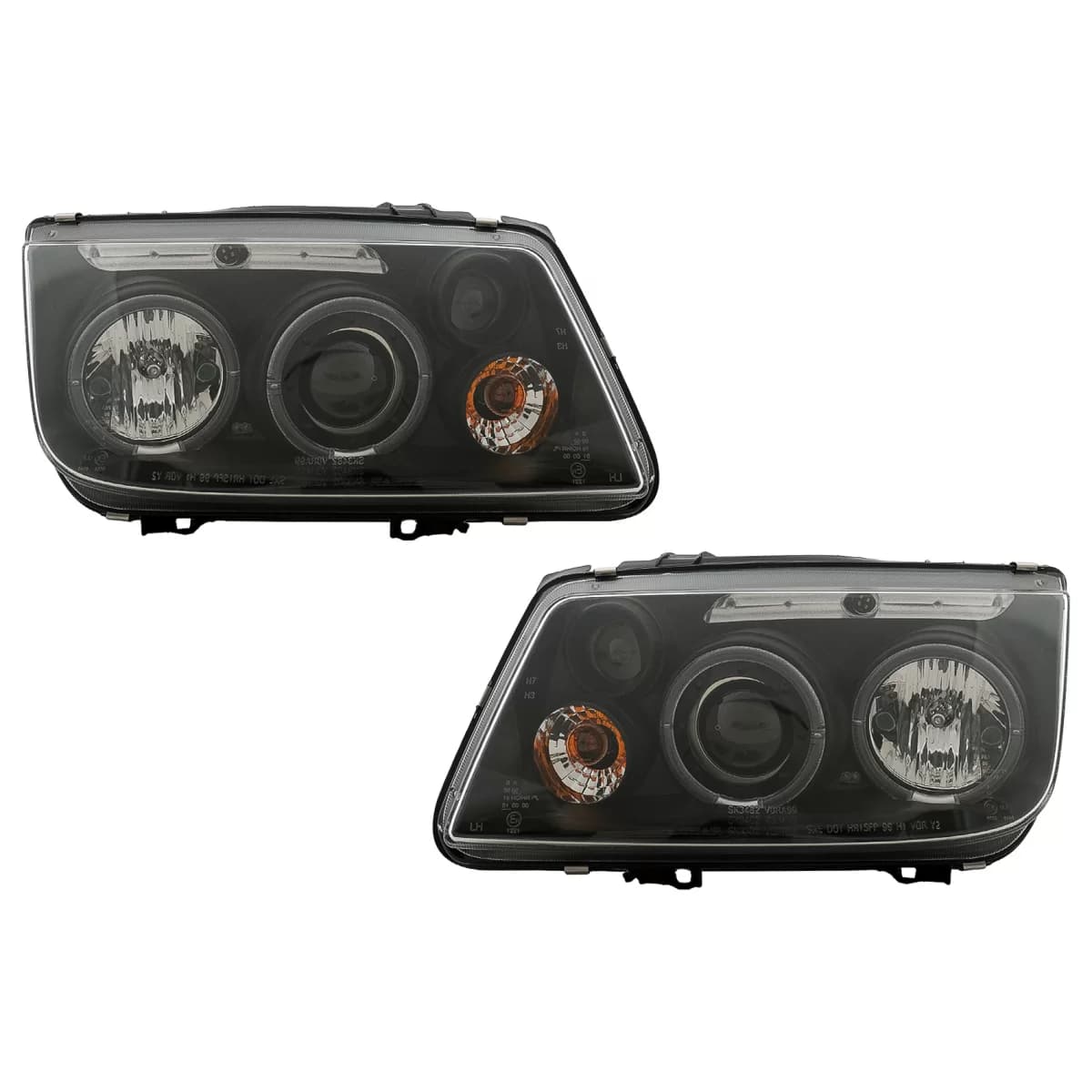 Angel Eyes Headlights suitable for VW Bora (09.1998-07.2005) Black