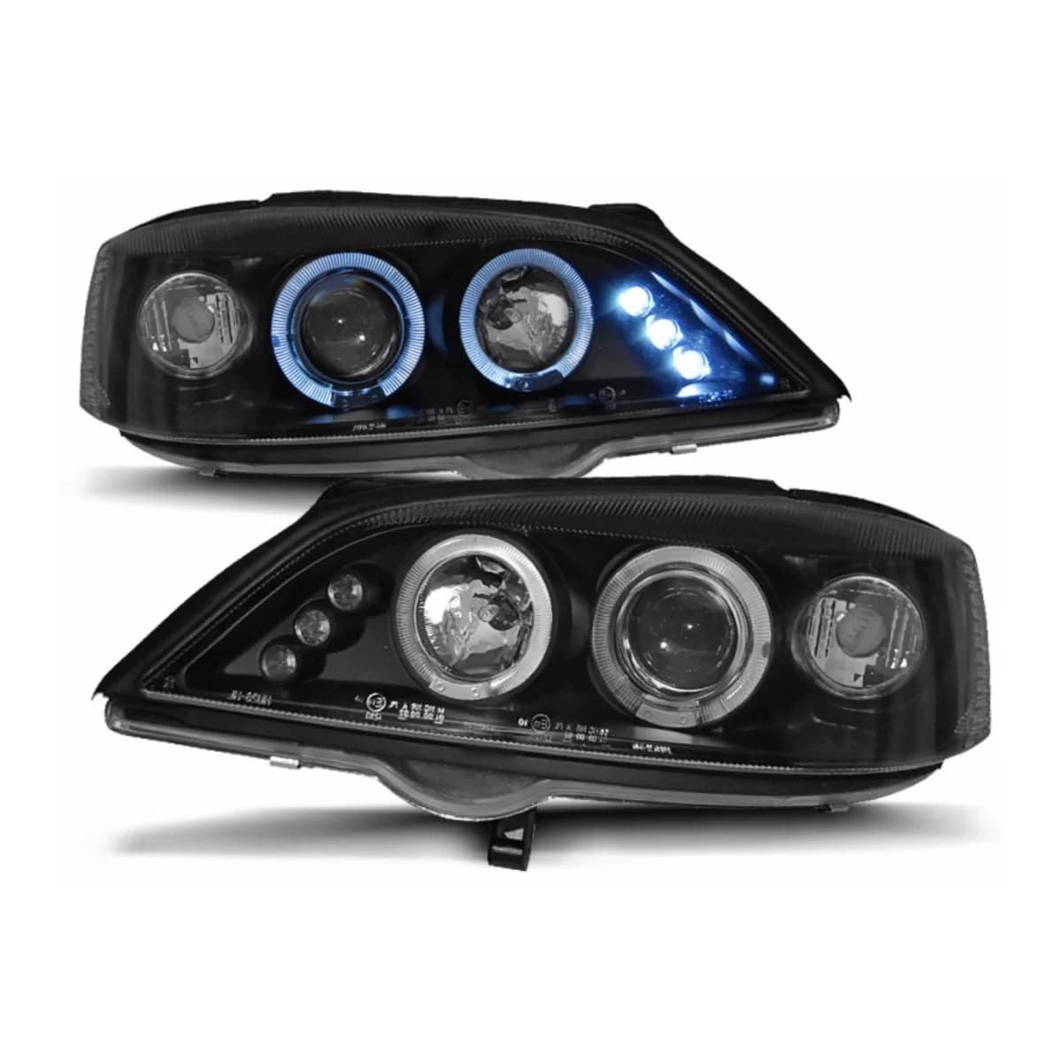 Angel Eyes Headlights suitable for Opel Astra G (02.1998-02.2004) Black