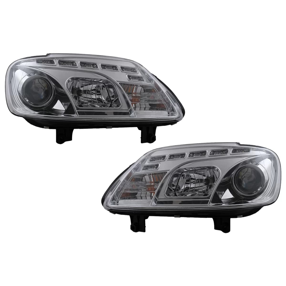 LED DRL Headlights suitable for VW Touran 1T/  Caddy (02.2003-10.2006) Chrome