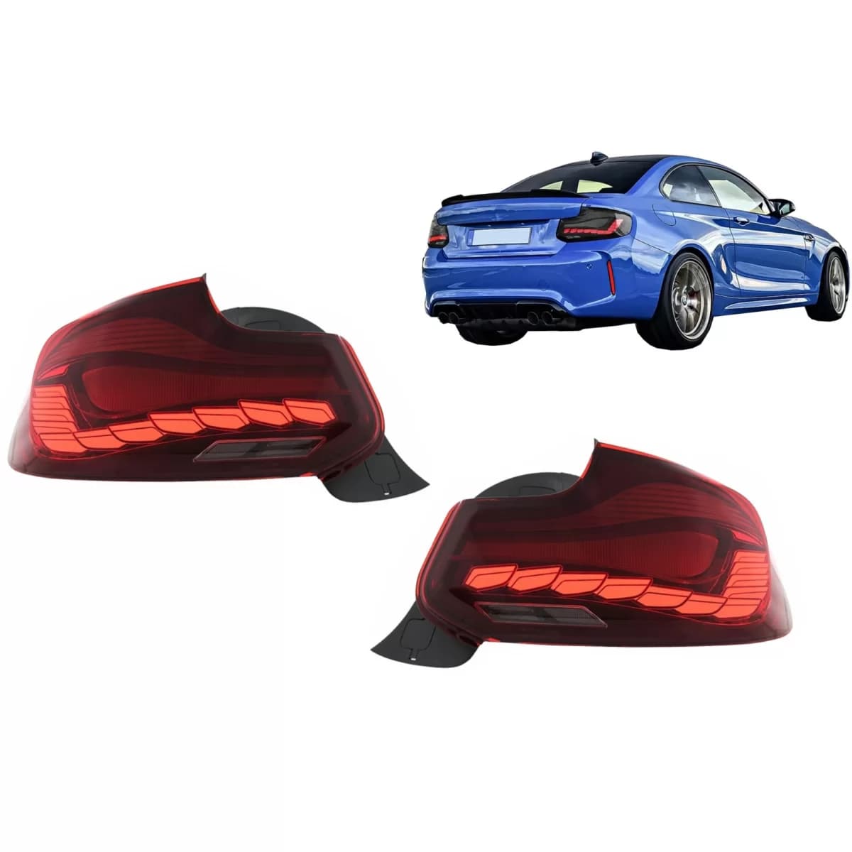 OLED Taillights suitable for BMW 2 Series F22 F23 M2 F87 (2014-2020) Dynamic Turning Lights Conversion to M4 Design