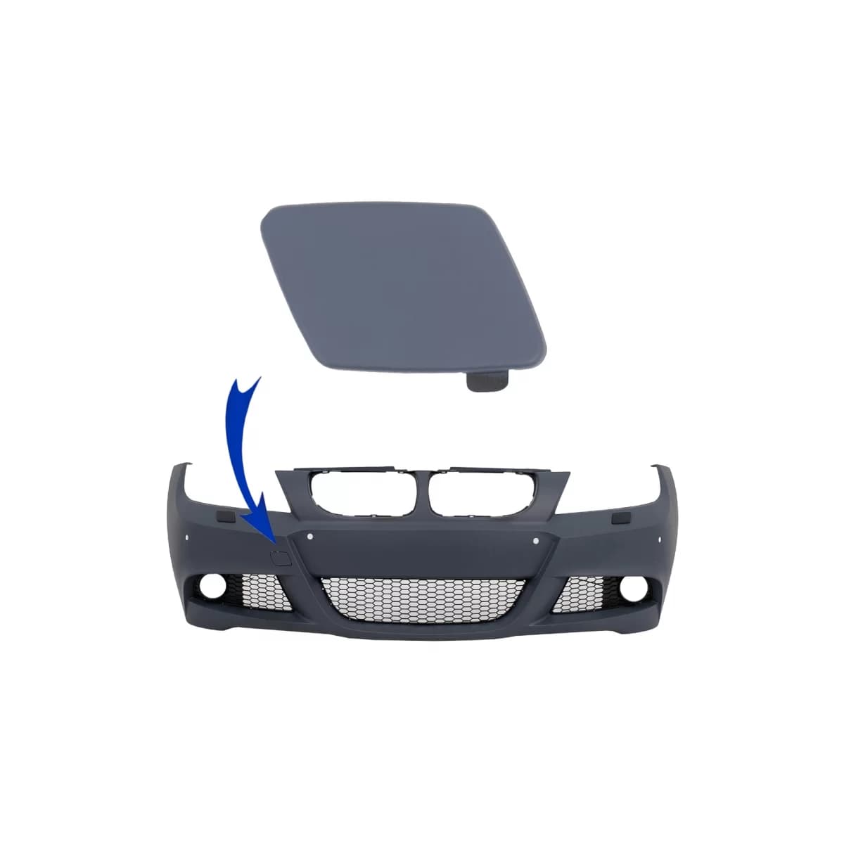 Tow Hook Cover Front Bumper suitable for BMW 3 Series E90 Sedan E91 Touring (2004-2011) M Tech Design