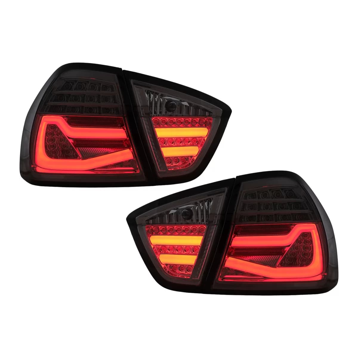 LED BAR Taillights suitable for BMW 3 Series E90 Sedan (03.2005-08.2008) Smoke