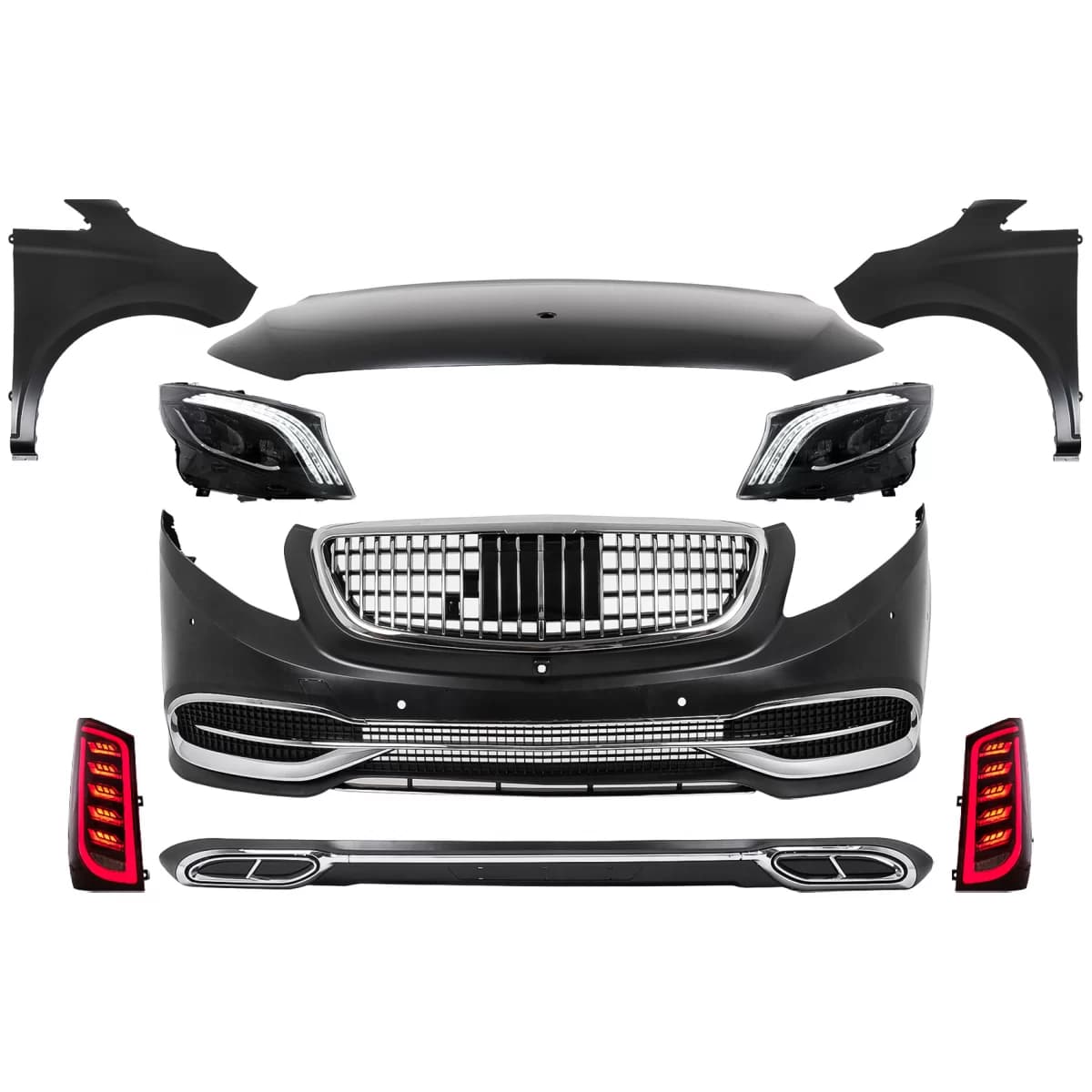 Complete Body Kit suitable for Mercedes V-Class Vito W639 (2003-2014) Conversion to VS680 Design