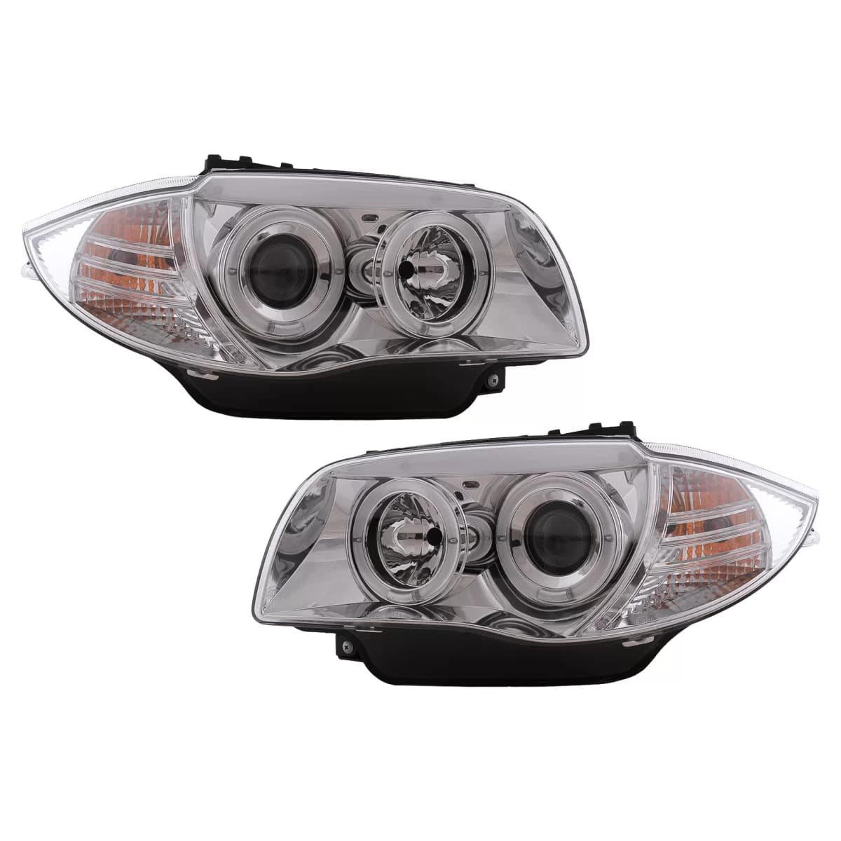Headlights Angel Eyes suitable for BMW 1 Series E81 E82 E87 E88 (2004-2011) Chrome
