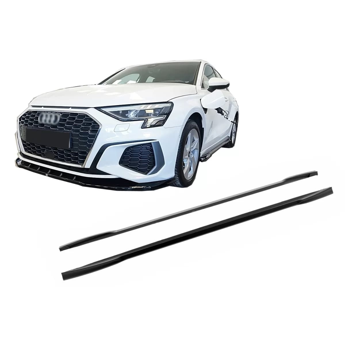 Side Skirts Extensions suitable for Audi A3 8Y S-Line S3 (2020-) Sedan Sportback RS3 Design