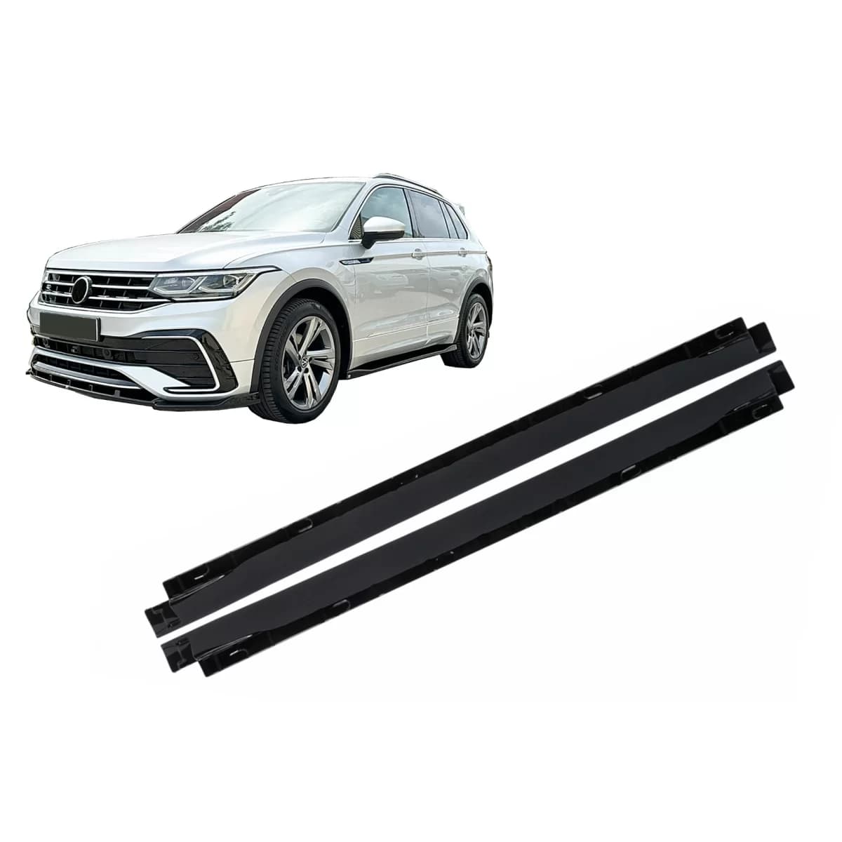 Side Skirts Extensions suitable for VW Tiguan II Mk2 R/ R Line Facelift (2020-2024) Black