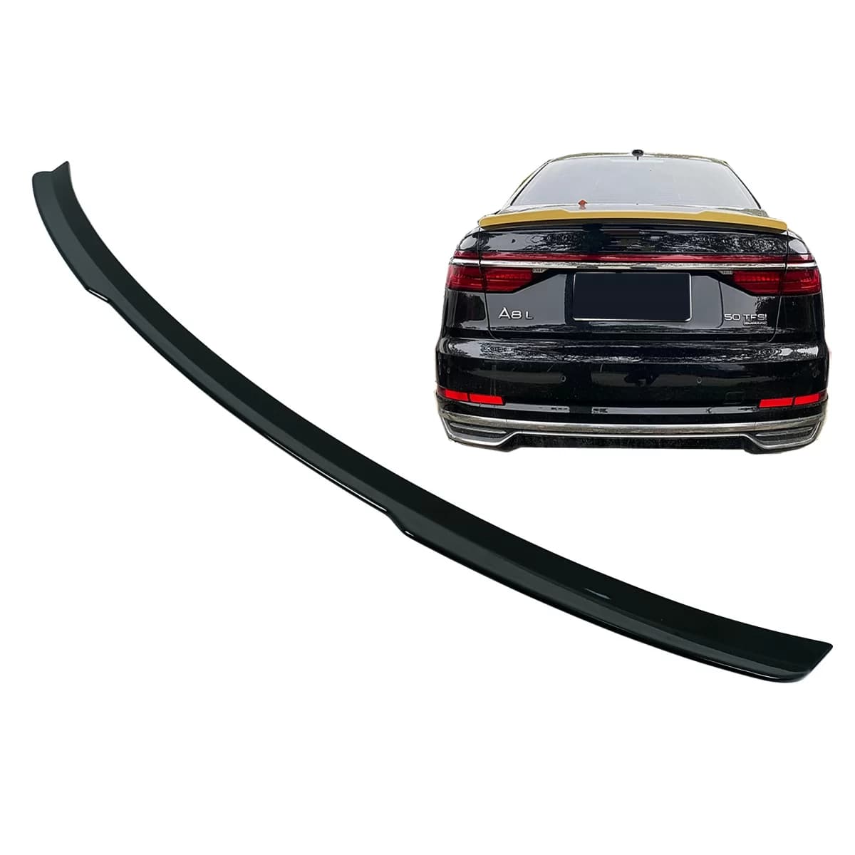 Trunk Spoiler Wing suitable for Audi A8 D5 4N Sedan (2018-2022) Shiny Black