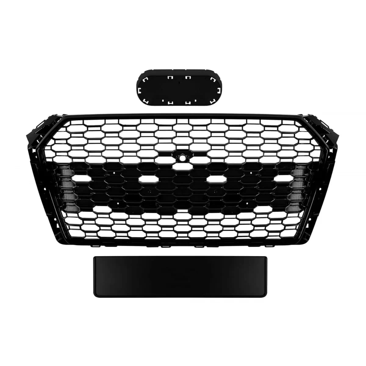 Black lacquer RS4 type grille suitable for Audi A4 2015-2019 without parking sensor openings