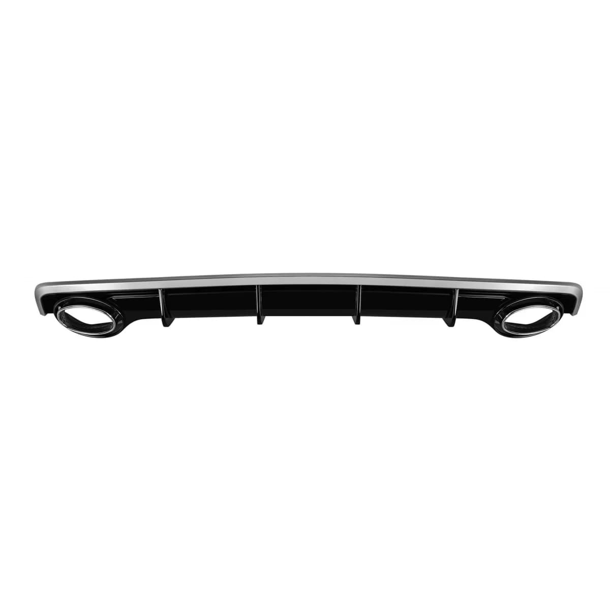 RS7 type diffuser with chrome tips suitable for S-line rear bumper on Audi A7 Sportback 2015-2017 -O--O-
