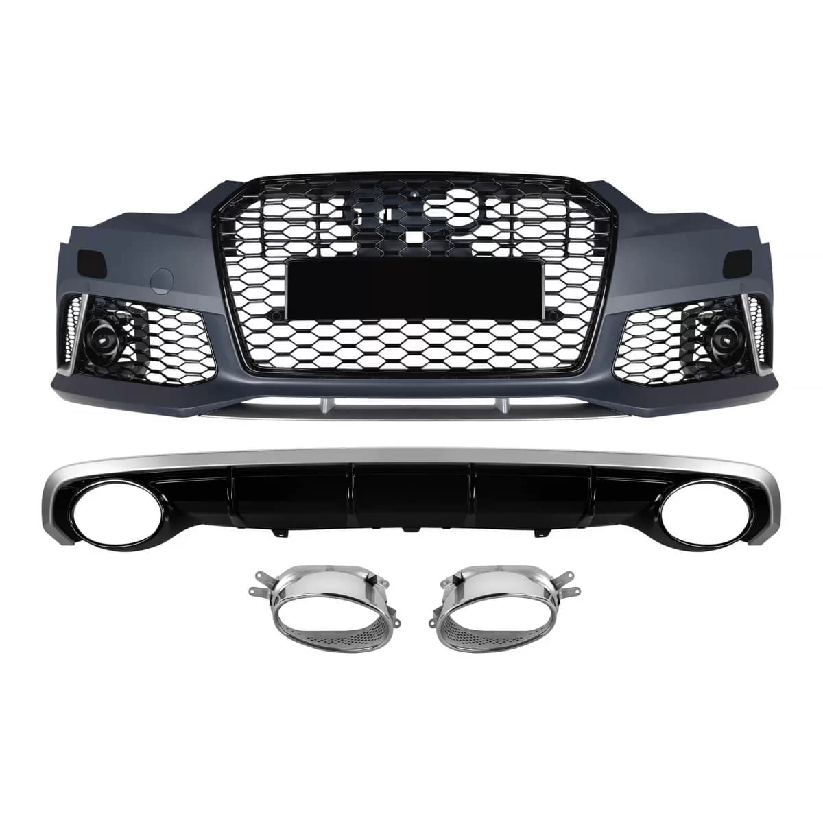 RS6 package suitable for Audi A6 C7 sedan, wagon 2015-2018 for the model with standard rear bumper