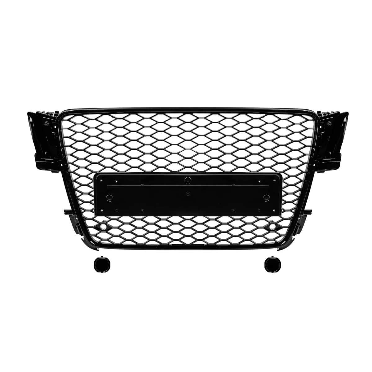 BLACK PAINT GRILLE TYPE RS5 SUITABLE FOR AUDI A5 2007-2011, WITH HOLES FOR PARKING SENSORS, WITHOUT BASE FOR EMBLEM