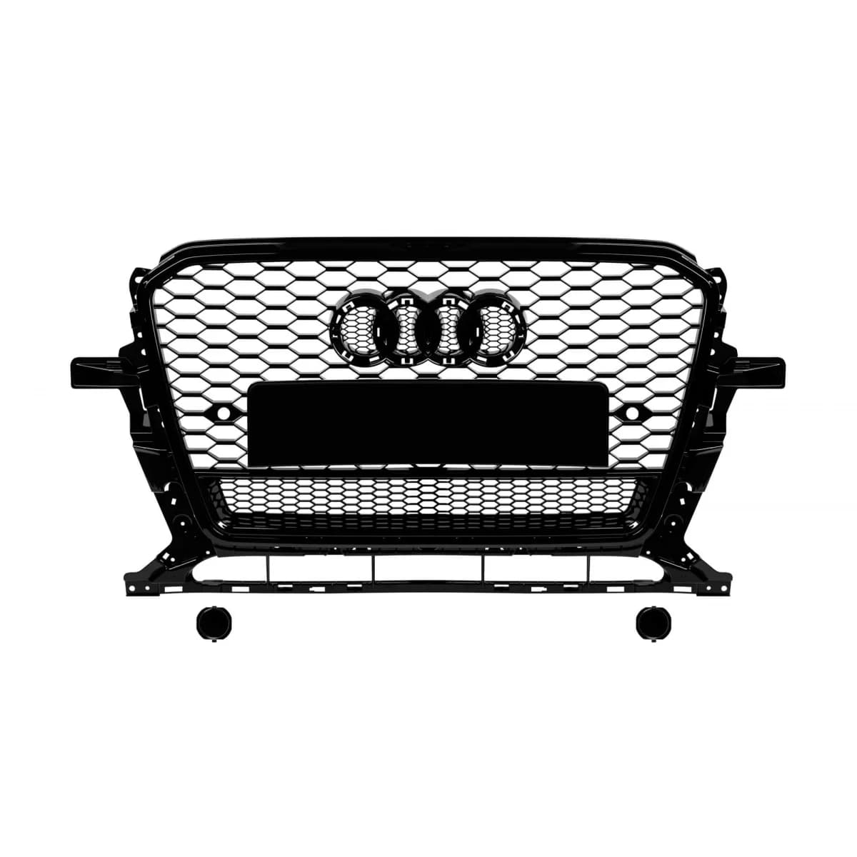 Black lacquer RS type grille suitable for Audi Q5 2012-2015, with openings for parking sensors