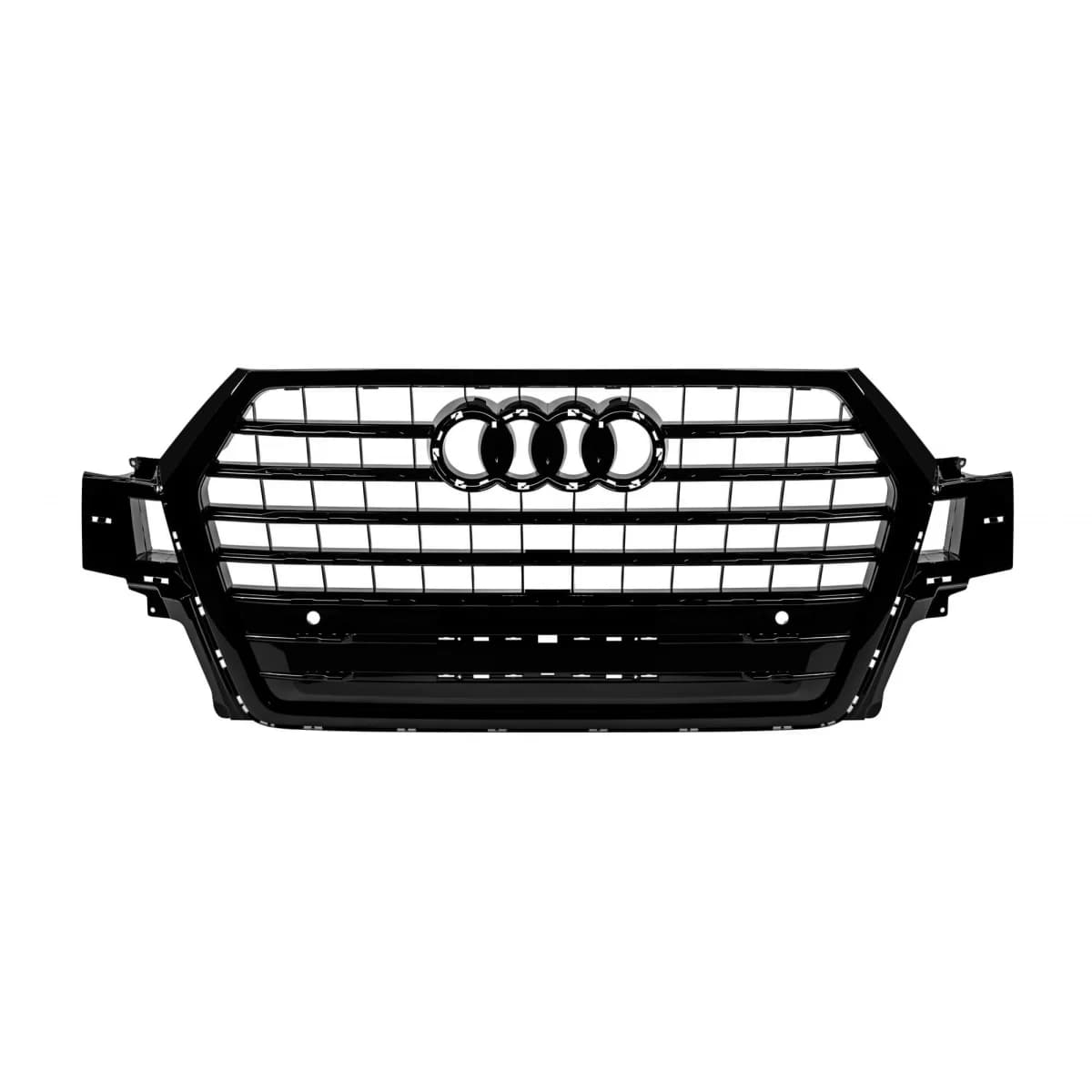 Black lacquer grille type SQ7 suitable for Audi Q7 2015-2019 with openings for parking sensors