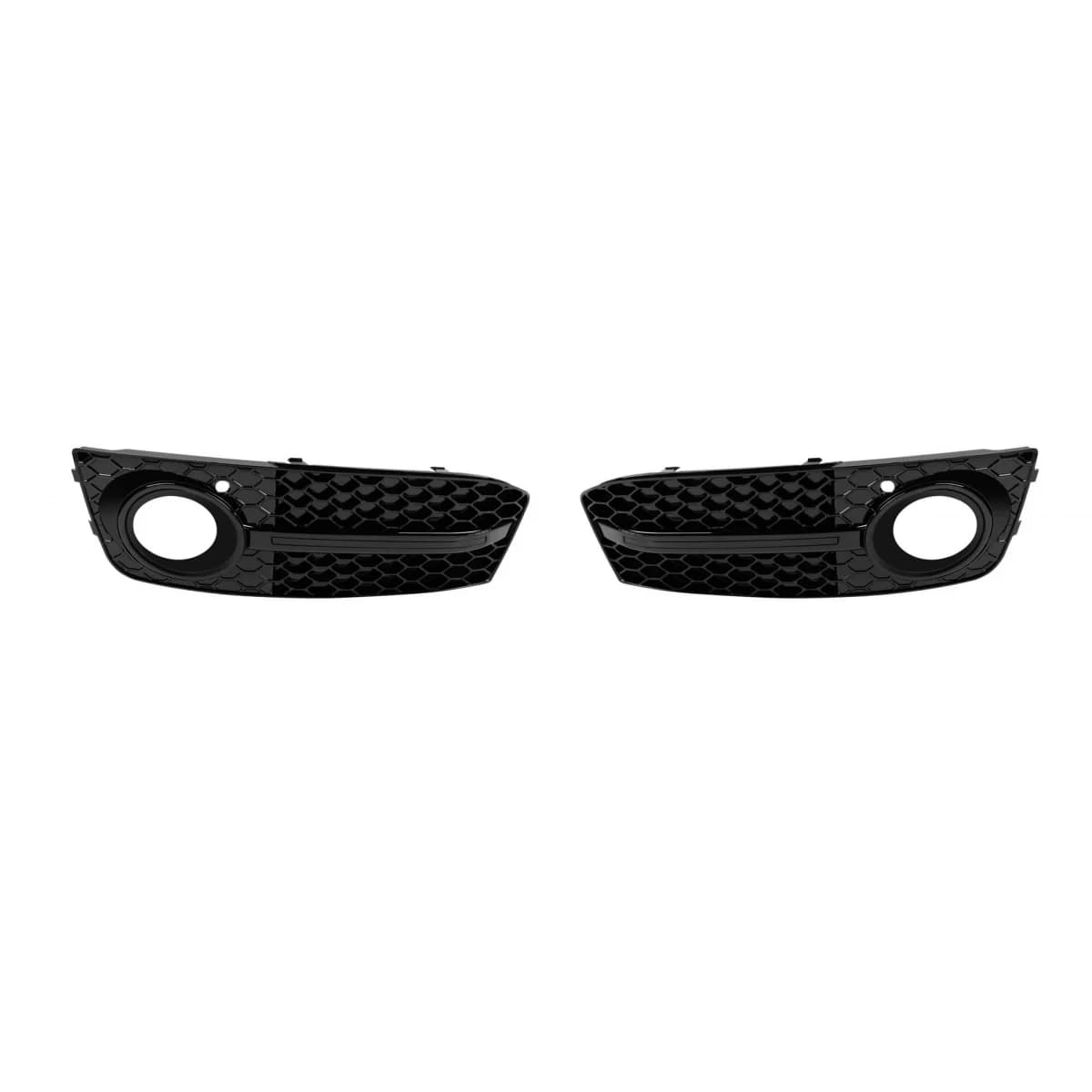RS4 type grille set around the fog lights suitable for Audi A4 B8 sedan, wagon 2007-2011, black lacquer